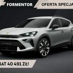 Srebrny Cupra Formentor, sportowy SUV. Dowiedz się, cupra co to za marka i skorzystaj z oferty specjalnej! Rabat 40 491 zł.