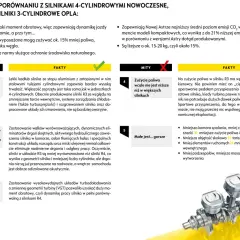 Silnik 3 cylindrowy w porównaniu z 4-cylindrowym: mniejsza masa, niższe spalanie i emisja CO₂.