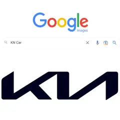 Wyszukiwanie w Google Images: "KN Car" ukazuje nowe logo Kia.