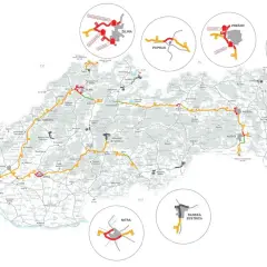 Mapa Słowacji z zaznaczonymi drogami. Czy autostrada A4 jest płatna? Na mapie widać drogi krajowe i autostrady, niektóre oznaczone jako płatne.