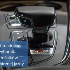 DSG to idealny wybór dla miłośników dynamicznej jazdy. Dźwignia zmiany biegów w autach z automatyczną skrzynią biegów.