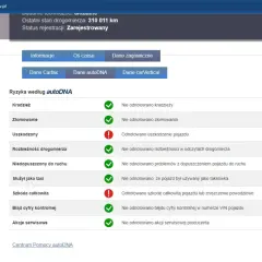 Najlepszy raport VIN z autoDNA: brak kradzieży, złomowania, rozbieżności drogomierza. Odnotowano uszkodzenie i szkodę całkowitą.