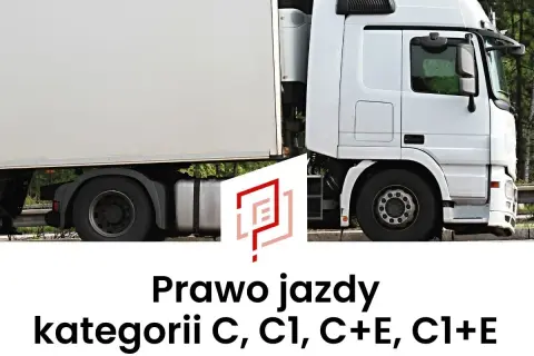 Prawo jazdy kategorii C, C1, C+E, C1+E uprawnia do prowadzenia ciężarówek i zestawów z przyczepą.