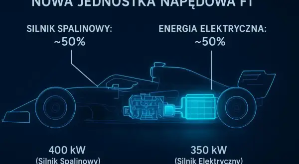 Nowa jednostka napędowa F1: silnik spalinowy 400 kW, elektryczny 350 kW. Ile koni ma bolid F1? To połączenie mocy!