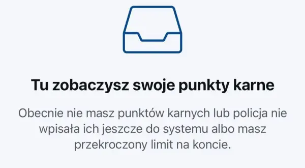Tu sprawdzisz ile punktów karnych masz na koncie. Obecnie brak wpisów lub przekroczony limit.