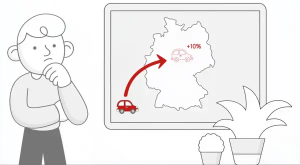 Zastanawiasz się nad akcyzą na samochód? Mapa Niemiec pokazuje wzrost o 10% dla importowanego auta.