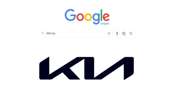 Wyszukiwanie w Google Images: "KN Car" ukazuje nowe logo Kia.