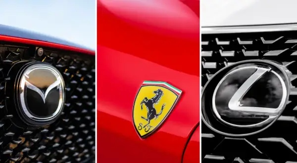 Logo Mazda, Ferrari i Lexus. Trzy ikony motoryzacji, które budzą emocje i pożądanie.