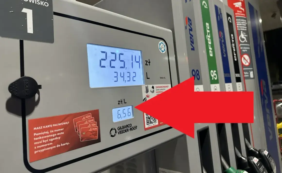 Ceny na stacjach paliw: 6,56 zł/L. Tankowanie 34,32 litra za 225,14 zł.