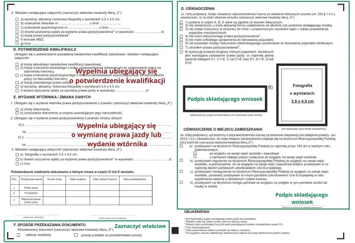 Wniosek o wydanie nowego prawa jazdy. Wypełnij formularz, dołącz zdjęcie 3,5x4,5 cm i dow&oacute;d opłaty.
