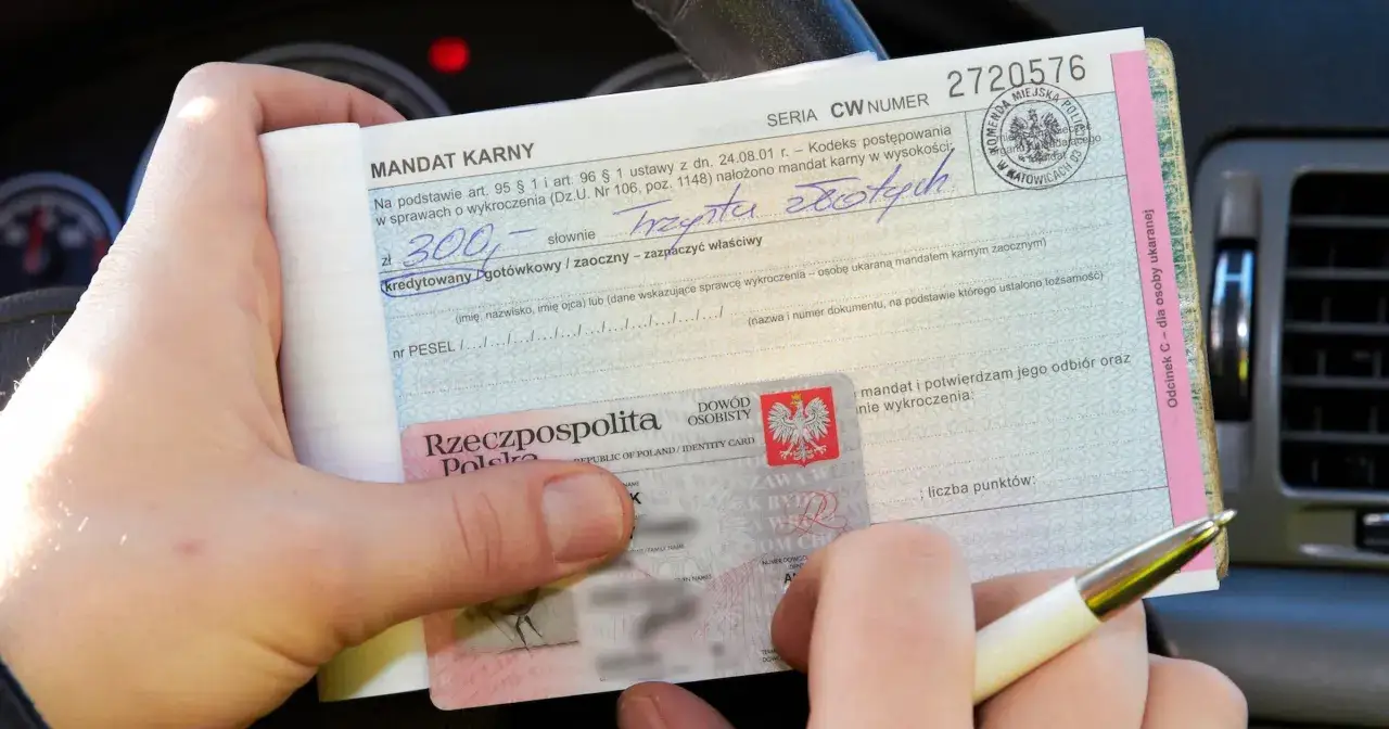 Mandat karny na 300 zł. Zastanawiasz się, ile czasu na zapłacenie mandatu? Dokument zawiera dane sprawcy i kwotę.