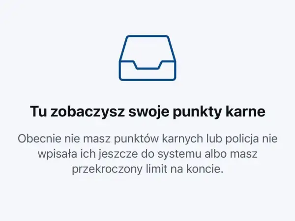 Tu sprawdzisz ile punktów karnych masz na koncie. Obecnie brak wpisów lub przekroczony limit.