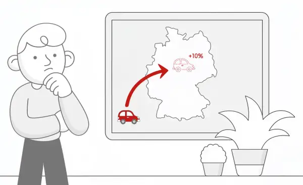 Zastanawiasz się nad akcyzą na samochód? Mapa Niemiec pokazuje wzrost o 10% dla importowanego auta.